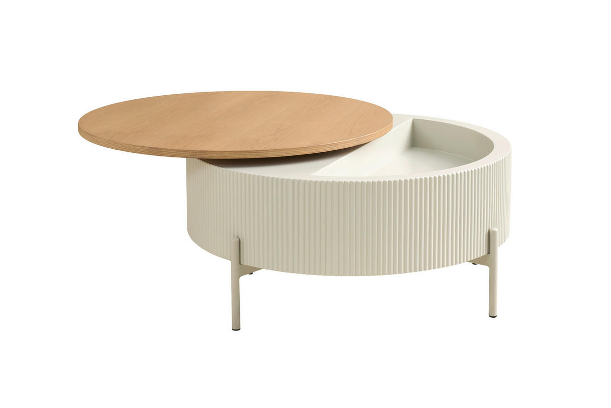 COUCHTISCH 80/80/40 cm Holzwerkstoff Stauraum  - Eiche Bianco, Modern, Holzwerkstoff (80/80/40cm) - Schöner Wohnen