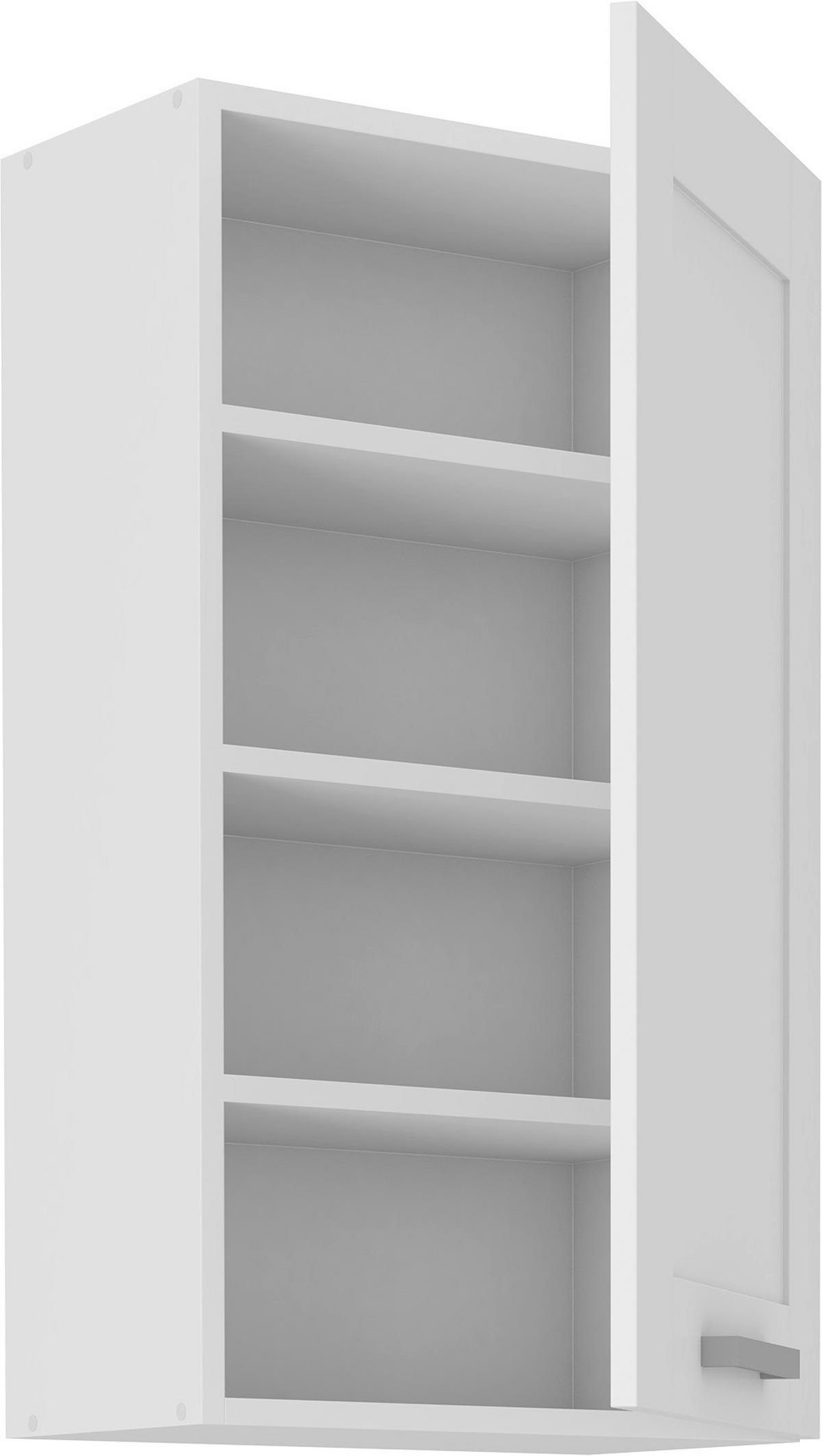 KÜCHENOBERSCHRANK 50/90/31 cm  in Weiß  - Silberfarben/Weiß, ROMANTIK / LANDHAUS, Holzwerkstoff/Metall (50/90/31cm) - MID.YOU