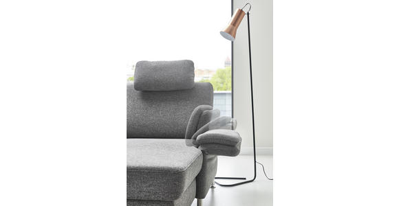 WOHNLANDSCHAFT in Flachgewebe Grau - Chromfarben/Grau, KONVENTIONELL, Textil/Metall (168/305/200cm) - Voleo