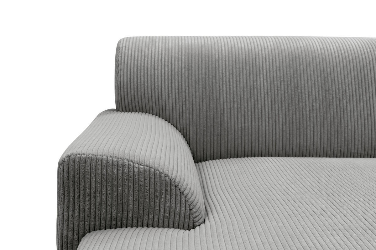 ECKSCHLAFSOFA NIKA Grau Webstoff  - Silberfarben/Grau, Basics, Holz/Textil (277/156cm) - MID.YOU