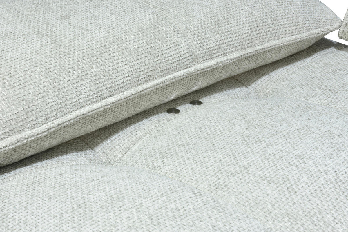 ECKSOFA Ottomane rechts  Greige Chenille  - Greige/Schwarz, Design, Textil/Metall (284/188cm) - Stylife