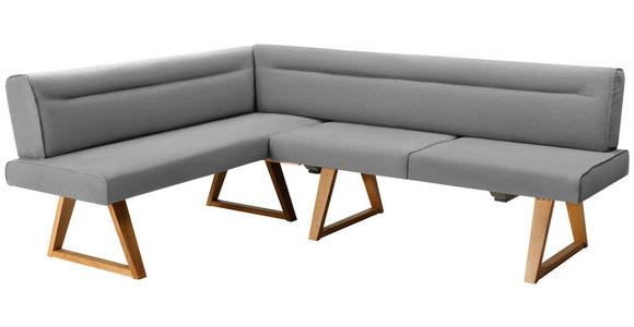 ECKBANK 170/230 cm in Eichefarben, Hellgrau - Eichefarben/Hellgrau, KONVENTIONELL, Holz/Textil (170/230cm) - Moderano