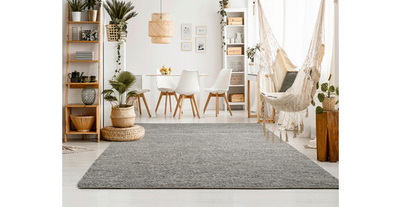 HANDWEBTEPPICH 200/200 cm Helsinki Graubraun  - Graubraun, Basics, Textil (200/200cm) - Linea Natura