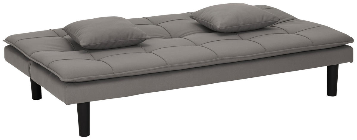 SCHLAFSOFA in Textil Grau  - Schwarz/Grau, Basics, Kunststoff/Textil (180/79/91cm) - P & B