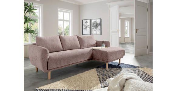 ECKSOFA Altrosa Flachgewebe - Buchefarben/Altrosa, KONVENTIONELL, Holz/Textil (230/144cm) - Carryhome