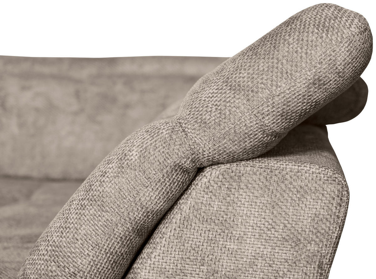 WOHNLANDSCHAFT Beige Struktur  - Beige/Schwarz, KONVENTIONELL, Textil/Metall (188/357/253cm) - Carryhome