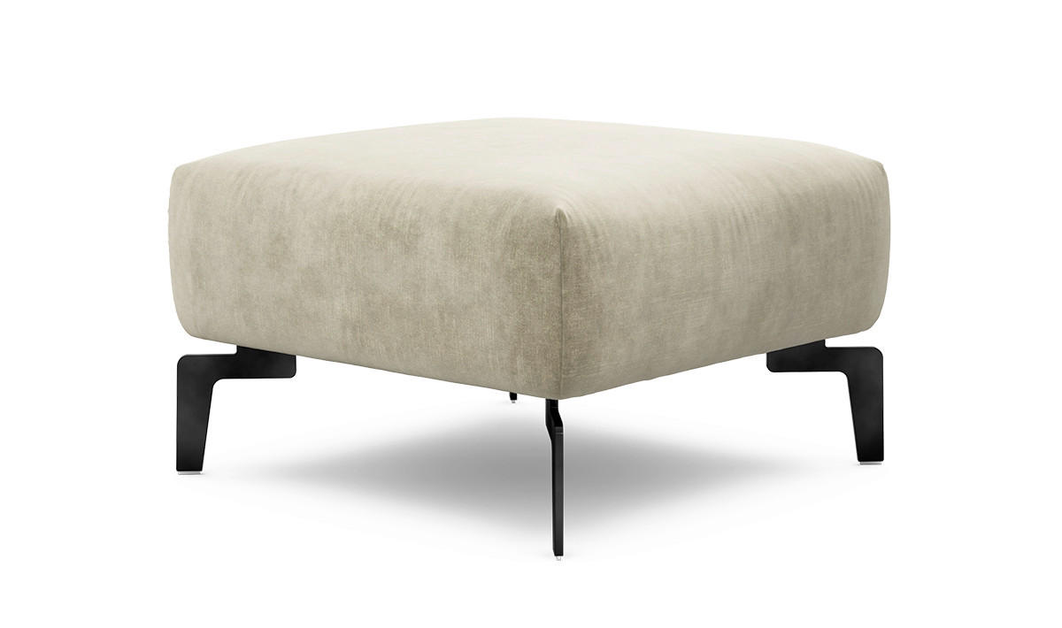 HOCKER Samt Naturfarben  - Schwarz/Naturfarben, Design, Textil/Metall (70/70/46cm) - SENSOO