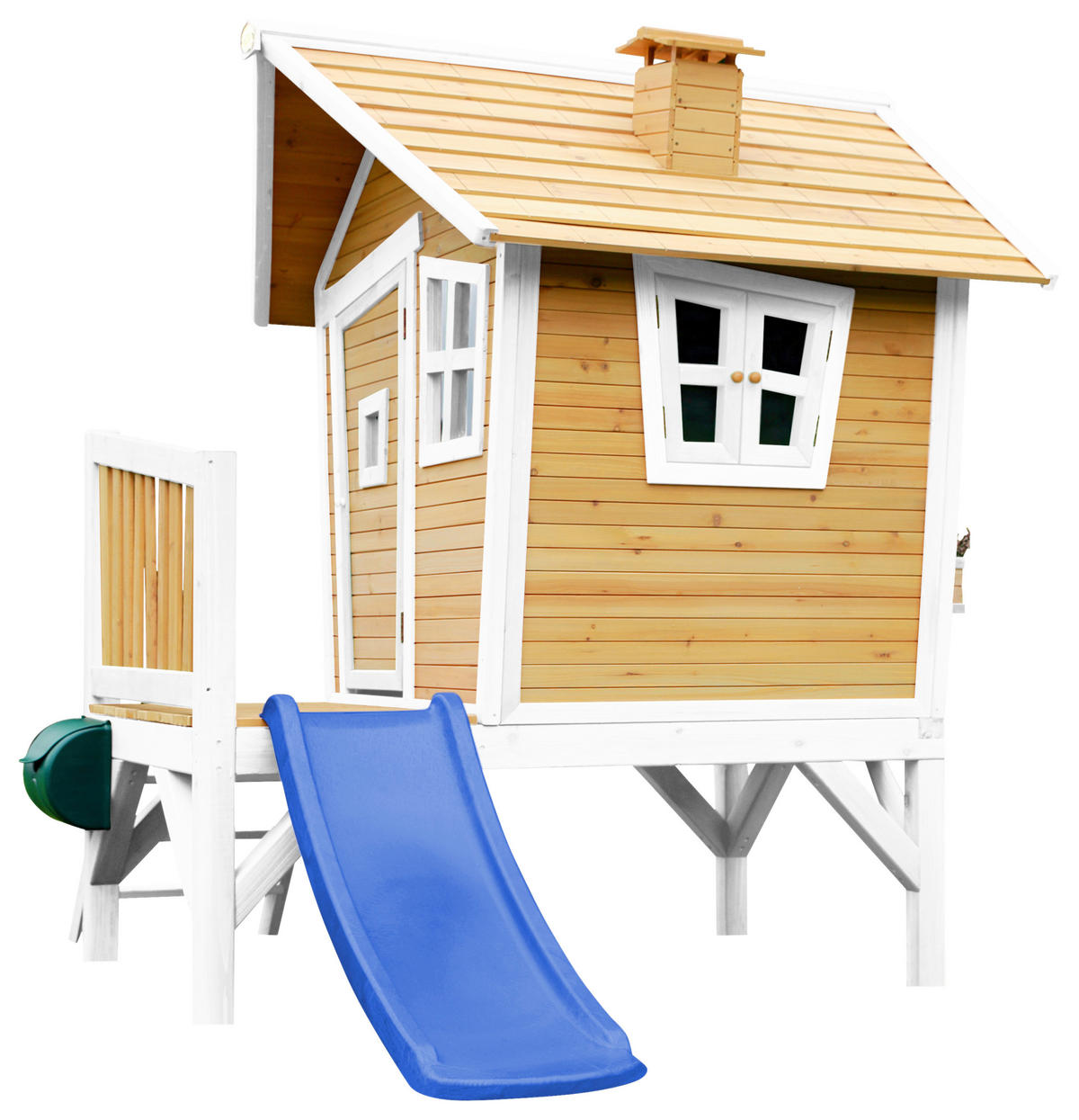SPIELHAUS 264/203/177 cm  - Blau/Braun, KONVENTIONELL, Holz/Kunststoff (264/203/177cm) - Ambia Garden