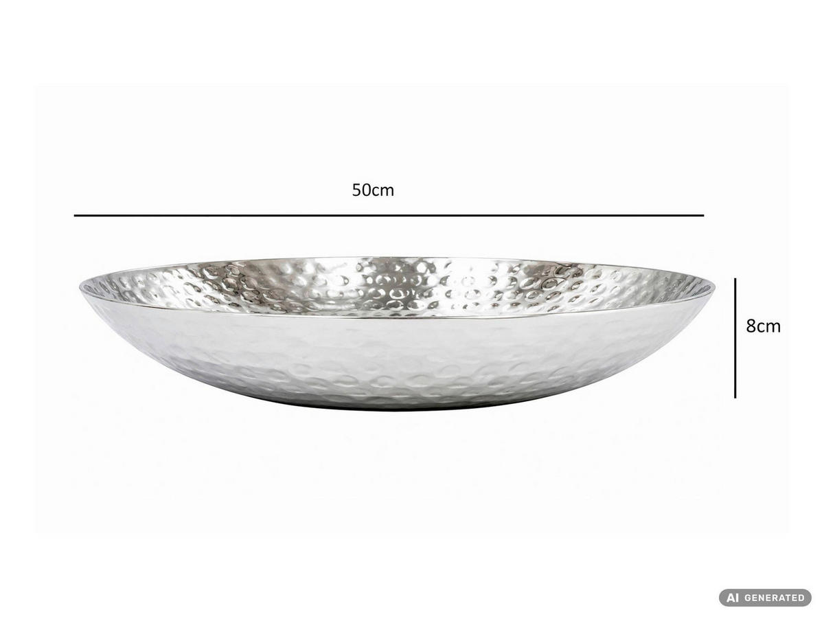 OBSTSCHALE  - Silberfarben, Design, Metall (50/8/50cm) - Livetastic