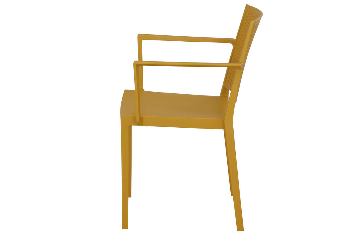 GARTENGARNITUR 3-teilig Stahl  - Gelb, Basics, Kunststoff/Metall (70/80/70cm) - Siena Garden