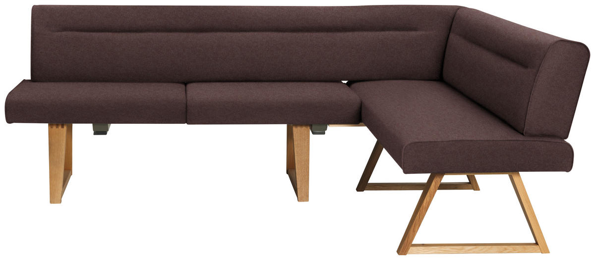 ECKBANK Holz, Textil Eichefarben, Dunkelbraun  - Eichefarben/Dunkelbraun, Konventionell, Holz/Textil (230/170cm) - Moderano