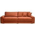 BIGSOFA in Cord Terracotta  - Terracotta/Schwarz, MODERN, Kunststoff/Textil (278/93/112cm) - Carryhome