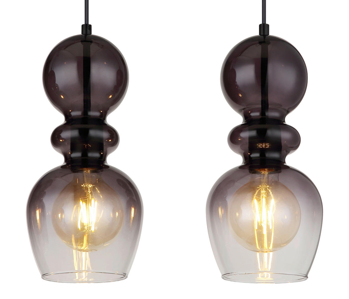 HÄNGELEUCHTE 82/15/150 cm    - Schwarz, Konventionell, Glas/Kunststoff (82/15/150cm) - Globo