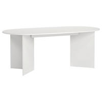200/100/76 cm Nachbildung  Holzwerkstoff oval Weiß  - Weiß, MODERN, Holzwerkstoff (200/100/76cm) - P & B