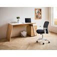 SCHREIBTISCH 166/60/75 cm  in Weiß, Eiche Artisan  - Schwarz/Eiche Artisan, Design, Holzwerkstoff/Kunststoff (166/60/75cm) - Cantus