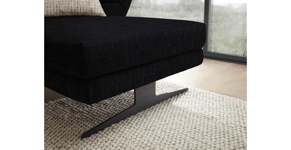 ECKSOFA  in Flachgewebe Schwarz  279-327/176-217 cm  - Schwarz, Design, Textil/Metall (279-327/176-217cm) - Dieter Knoll