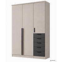 KLEIDERSCHRANK 135,6/210/52 cm,  in Graphitfarben, Kaschmir, 3 Tür(en)  - Kaschmir/Graphitfarben, Trend, Holzwerkstoff/Kunststoff (135,6/210/52cm) - Livetastic