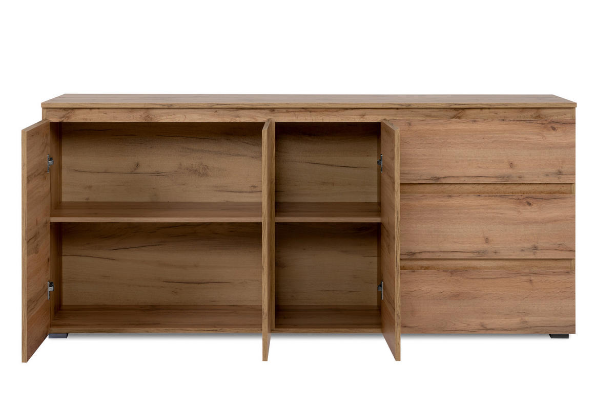 KOMODA, medeni hrast  - medeni hrast, Design, umetna masa/leseni material (178/80/40cm) - MID.YOU