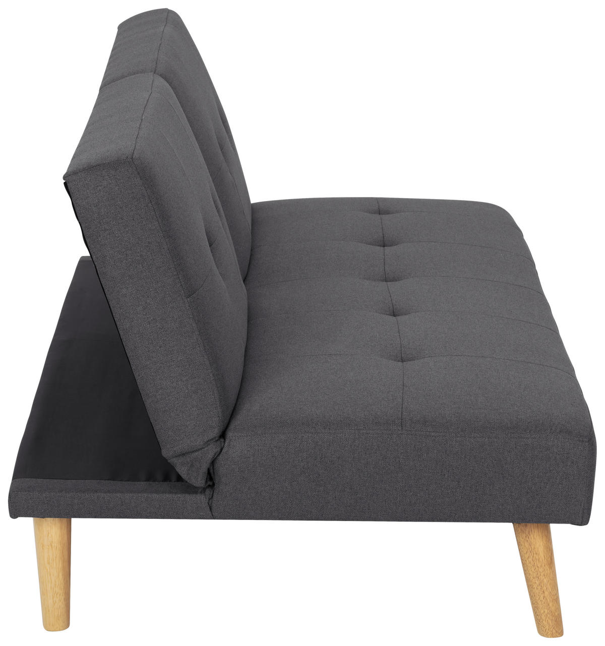 ROZKLÁDACÍ POHOVKA, textil, tmavě šedá - tmavě šedá/přírodní barvy, Basics, dřevo/textil (178/76/88cm) - MID.YOU