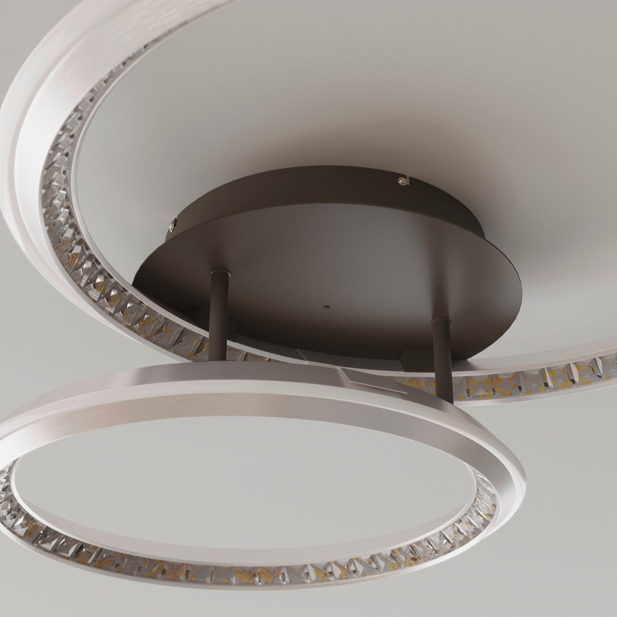 LED-DECKENLEUCHTE ALAINA 75/50/14 cm   - Opal/Grau, Design, Kunststoff/Metall (75/50/14cm)