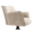 ARMLEHNSTUHL  Sitzfläche 180° drehbar, automatische Rückholfunktion  - Creme/Schwarz, Design, Textil/Metall (59/88/63cm) - Carryhome
