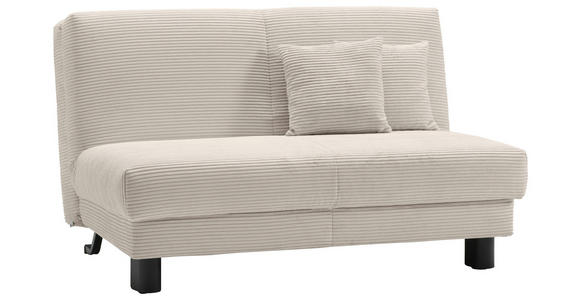 SCHLAFSOFA Cord Beige  - Beige/Schwarz, Design, Textil/Metall (145/85/100cm) - Carryhome