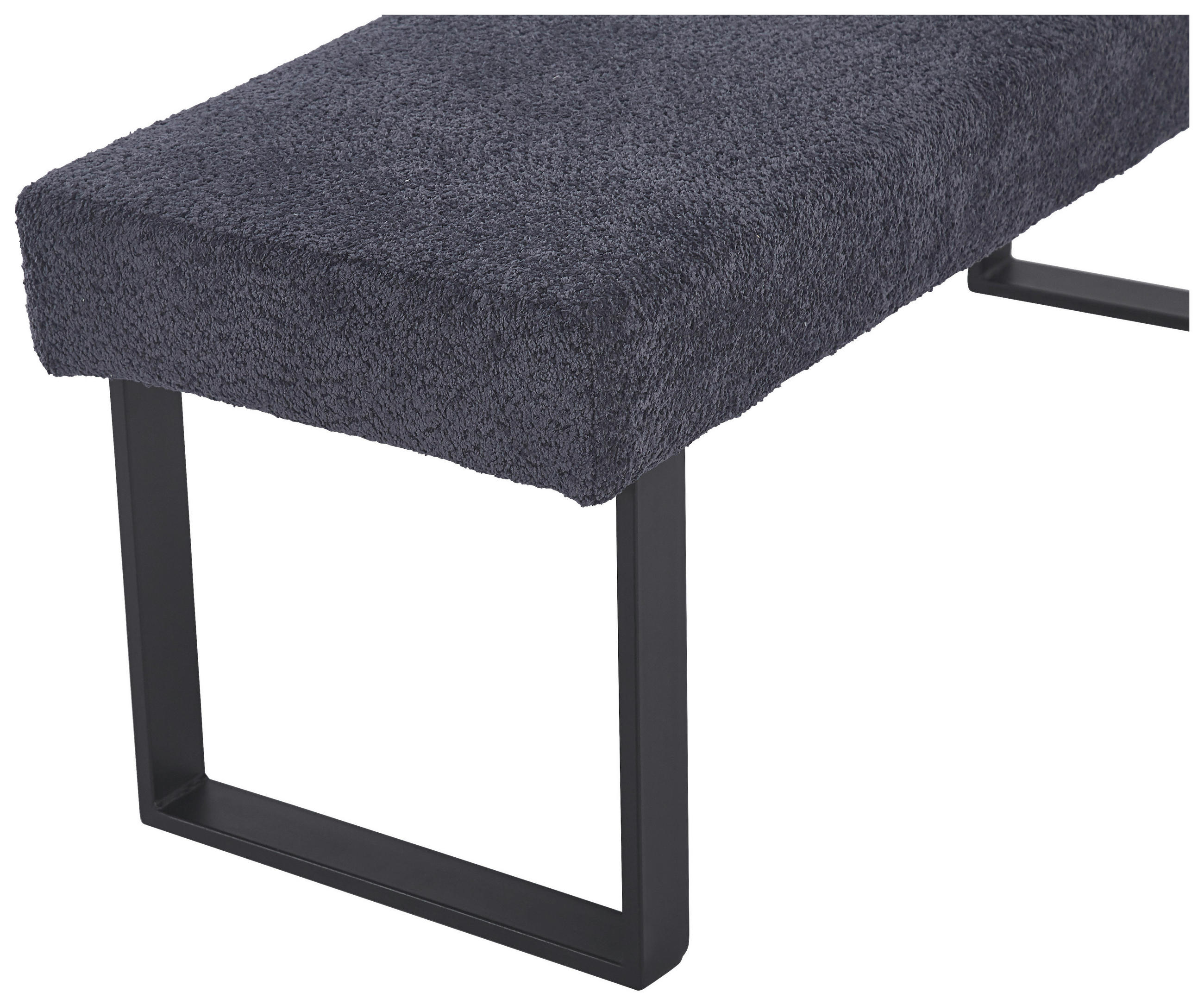 SITZBANK in Metall, Textil Dunkelgrau  - Dunkelgrau/Schwarz, KONVENTIONELL, Textil/Metall (140/49/47cm) - MID.YOU