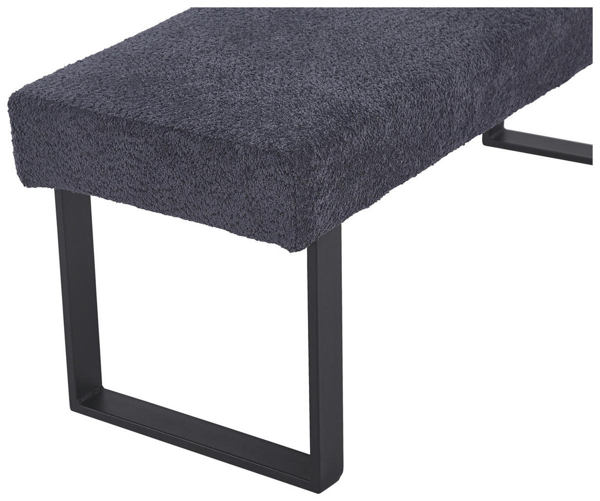 SITZBANK in Metall, Textil Dunkelgrau  - Dunkelgrau/Schwarz, KONVENTIONELL, Textil/Metall (140/49/47cm) - MID.YOU