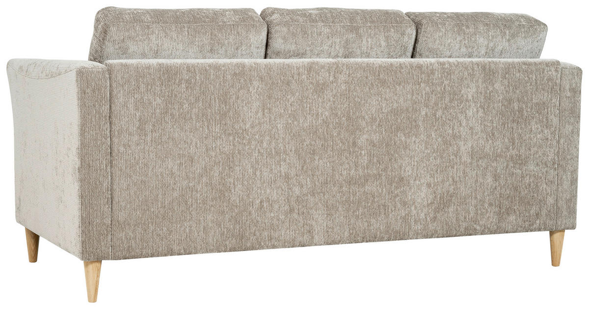 3-SITS SOFFA i chenille cappuccino  - cappuccino/naturfärgad, Klassisk, metall/trä (193/90/87cm) - Best Price