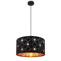 ZÁVĚSNÉ SVÍTIDLO, 40/140 cm  - černá/čiré, Trend, kov/textil (40/140cm) - Globo