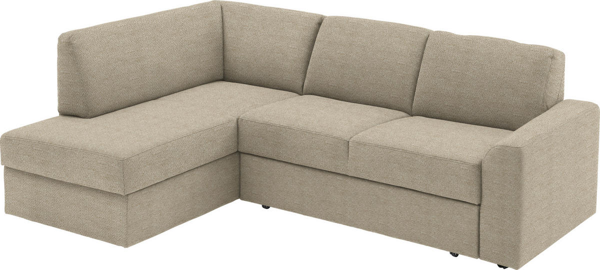 ECKSOFA in Webstoff Beige  165/224 cm  - Beige/Schwarz, KONVENTIONELL, Kunststoff/Textil (165/224cm) - Xora
