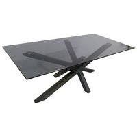 COUCHTISCH Rauchglas 120/60/45 cm rechteckig Grau, Schwarz  - Schwarz/Grau, Design, Glas/Metall (120/60/45cm) - Xora