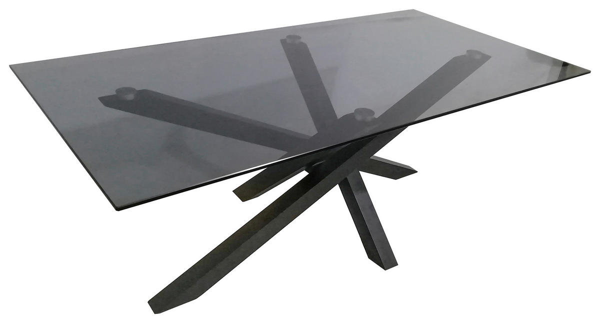 COUCHTISCH Rauchglas 120/60/45 cm rechteckig Grau, Schwarz  - Schwarz/Grau, Design, Glas/Metall (120/60/45cm) - Xora