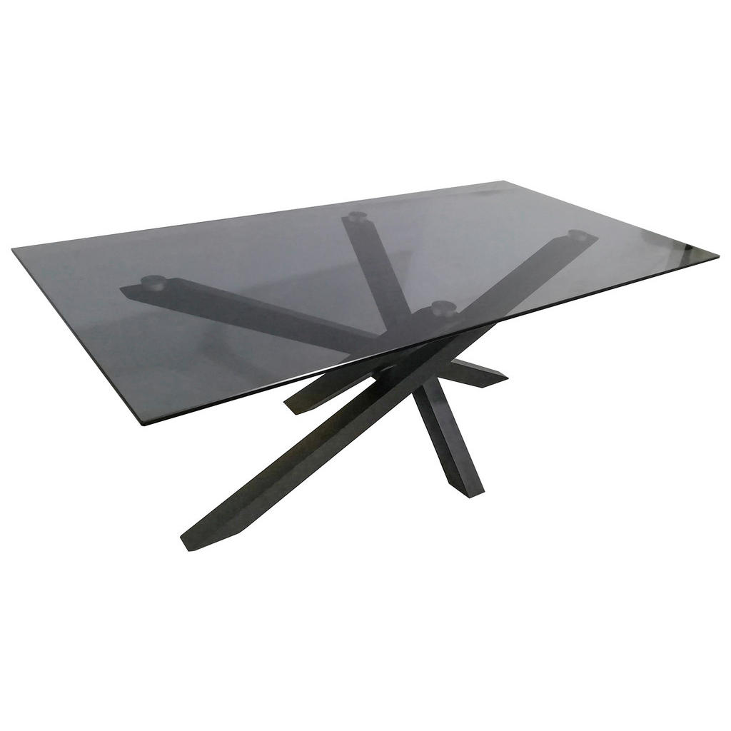 Xora KONFERENČNÝ STOLÍK, sivá, čierna, kov, sklo, 120/60/45 cm