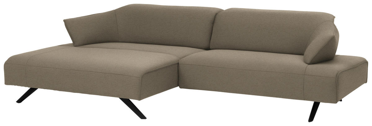 ECKSOFA in Struktur Beige  165/276 cm  - Anthrazit/Beige, Design, Textil/Metall (165/276cm) - Himolla