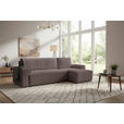ECKSCHLAFSOFA  mit Cord Mokka  - Schwarz/Mokka, KONVENTIONELL, Textil (248/146cm) - Xora