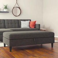 HOCKER in Textil Anthrazit  - Anthrazit/Schwarz, Basics, Kunststoff/Textil (130/43/69cm) - Livetastic