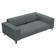 2-SITZER-SOFA Cord Graphitfarben  - Schwarz/Graphitfarben, KONVENTIONELL, Textil/Metall (207/75/104cm) - Carryhome