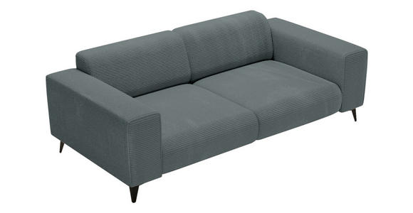 2-SITZER-SOFA Cord Graphitfarben  - Schwarz/Graphitfarben, KONVENTIONELL, Textil/Metall (207/75/104cm) - Carryhome
