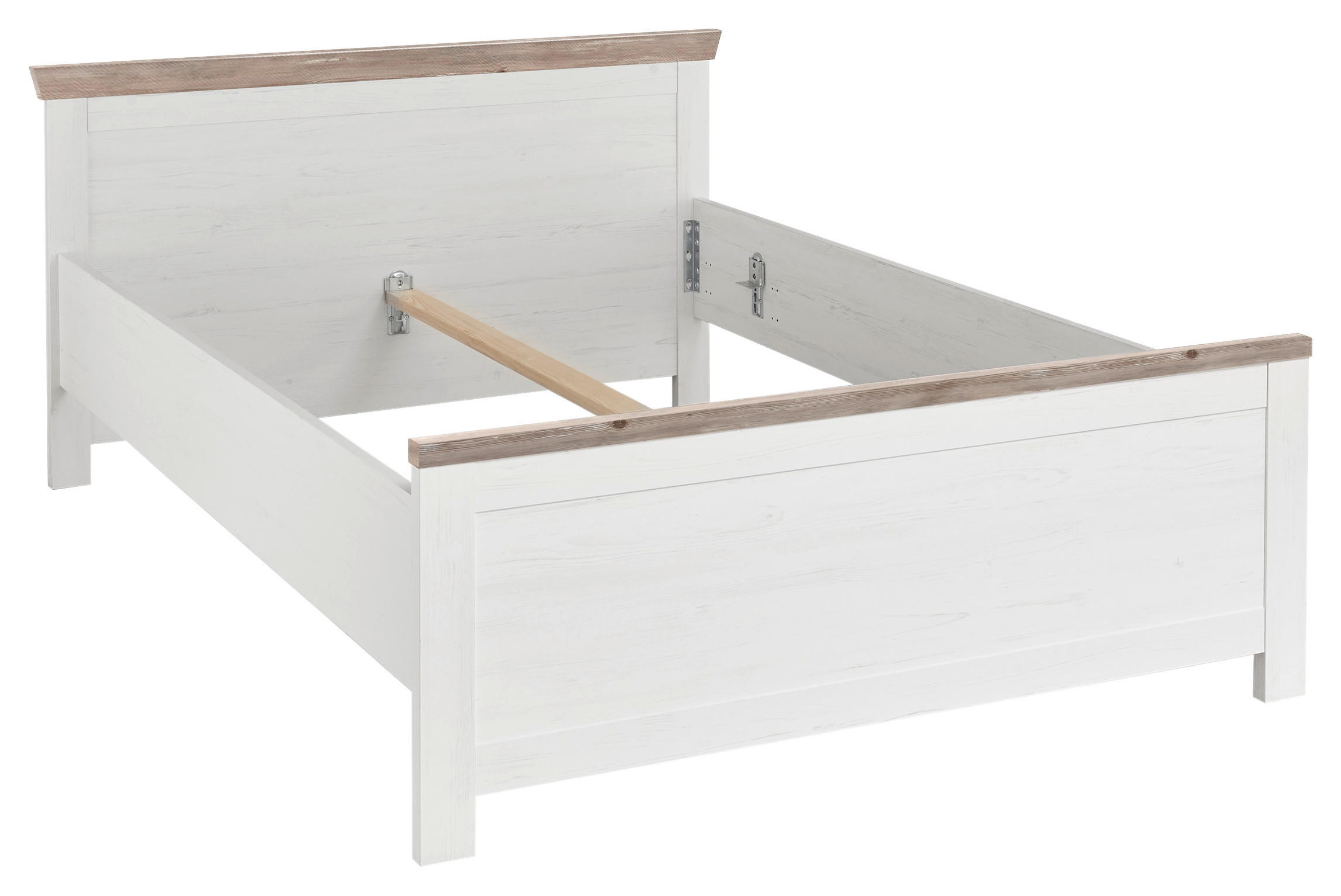 BETT  in Pinienfarben, Hellbraun  - Hellbraun/Pinienfarben, Design (155/86/208cm) - MID.YOU
