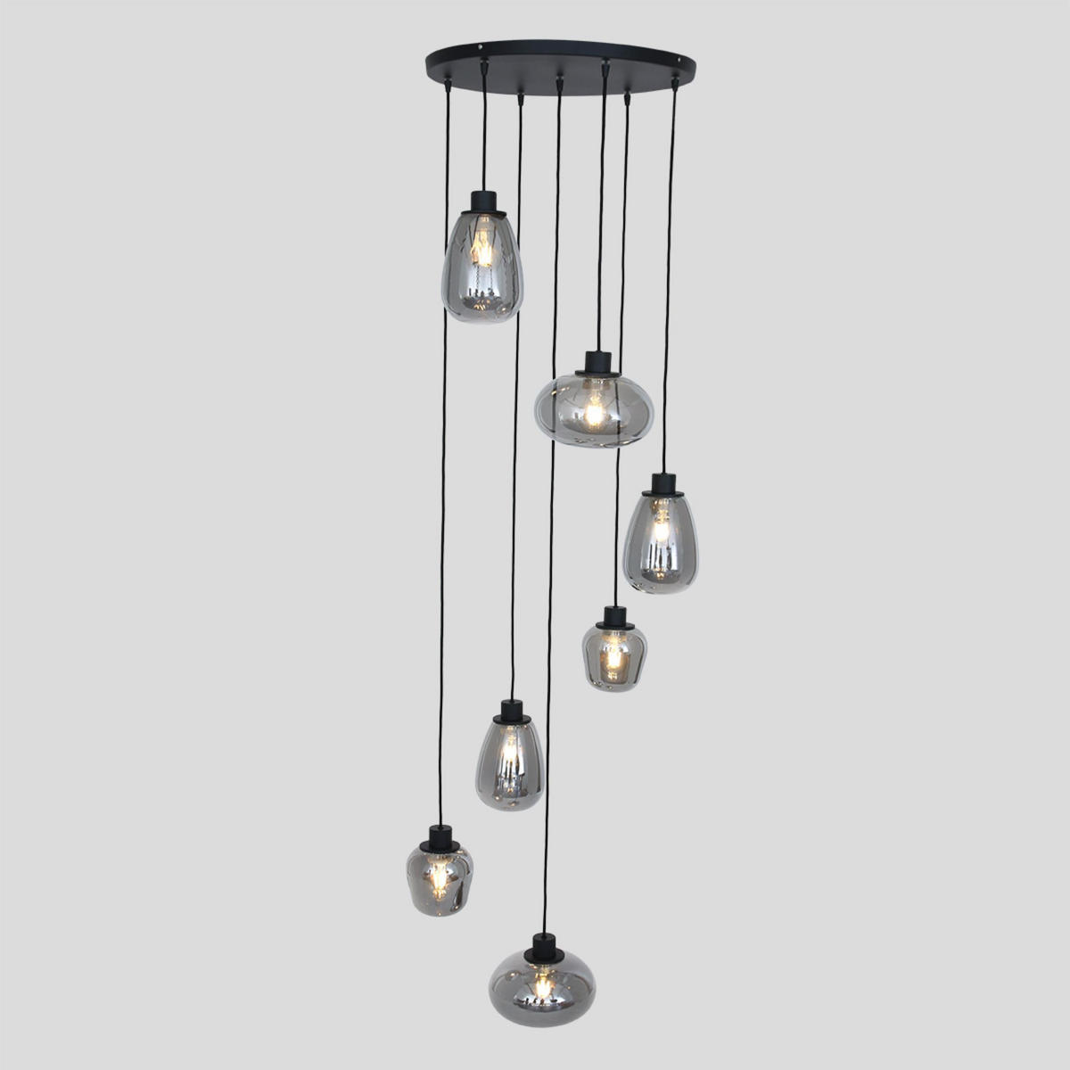 PENDELLEUCHTE  50/60-350/50 cm   - Schwarz, Trend, Glas/Metall (50/60-350/50cm)