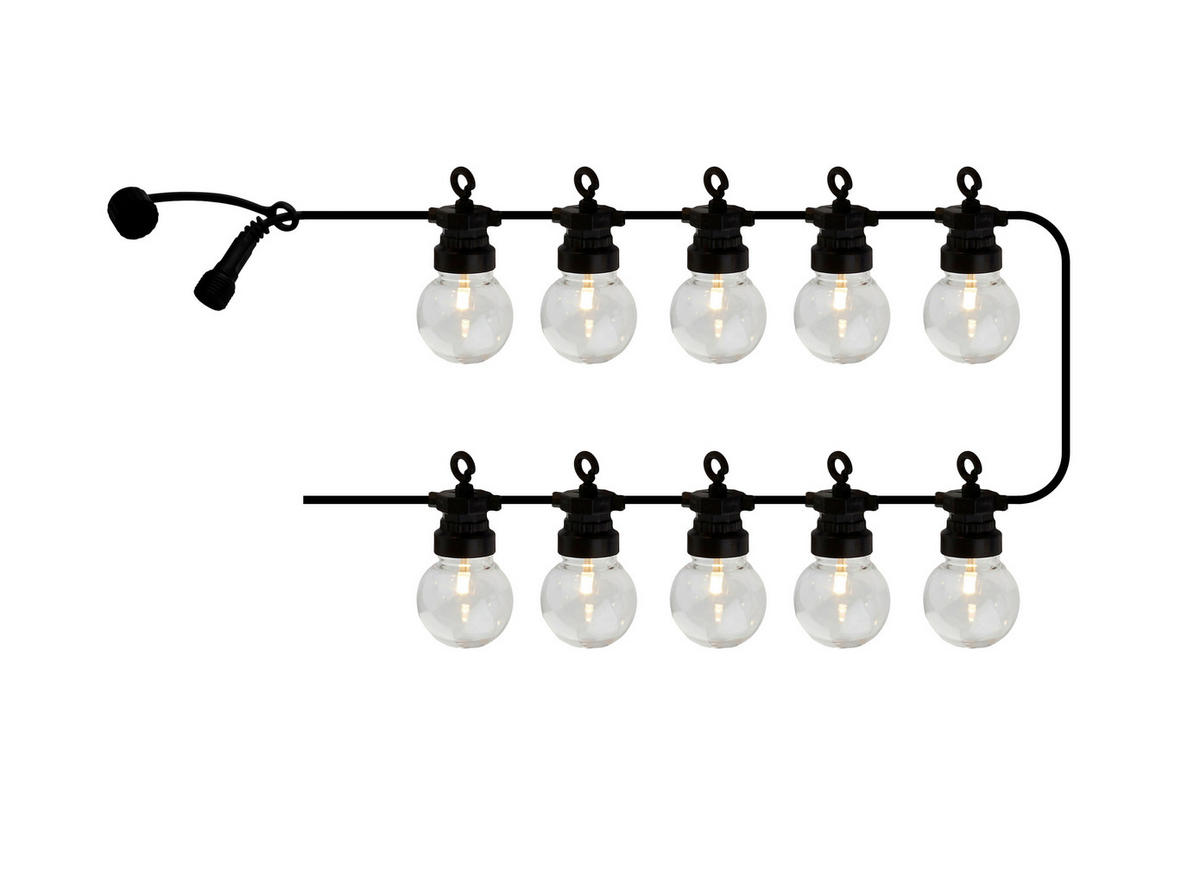 LICHTERKETTE 300 cm  - Klar/Schwarz, Basics, Kunststoff (300cm)