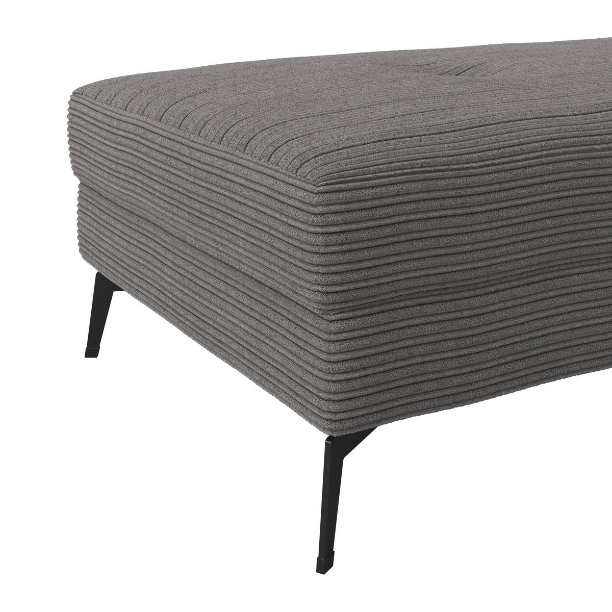 HOCKER ZERO Cord Anthrazit  - Anthrazit/Schwarz, Trend, Textil/Metall (140/46/80cm) - Livetastic