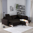 ECKSOFA in Flachgewebe, Leinenoptik Dunkelbraun  - Dunkelbraun/Schwarz, Design, Textil/Metall (247/208cm) - Xora