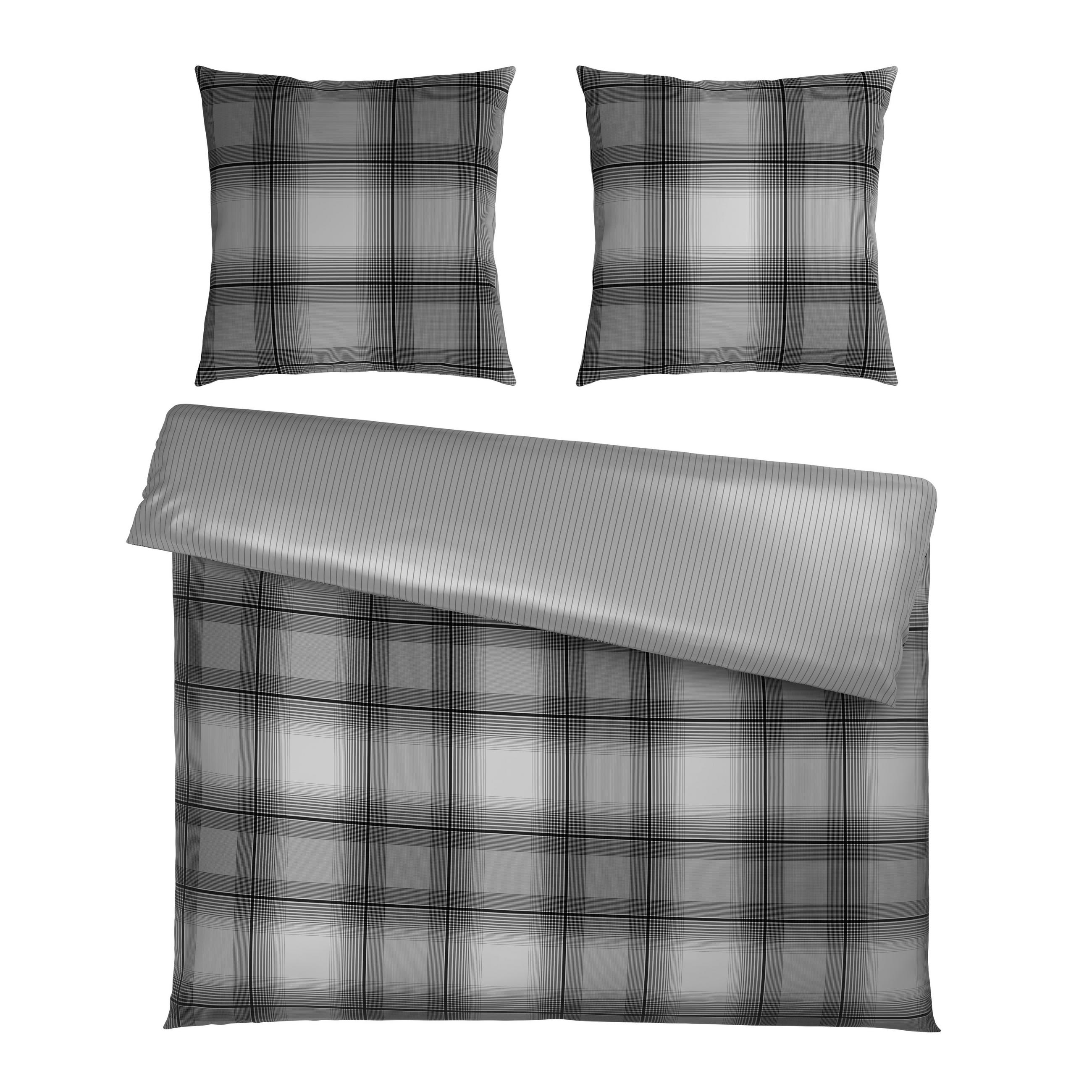 WENDEBETTWÄSCHE Satin 200/200 cm  - Grau, Textil (200/200cm) - Novel