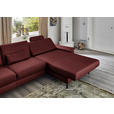 ECKSOFA  in Echtleder Brombeere  334/176 cm  - Brombeere/Schwarz, Design, Leder/Metall (334/176cm) - Dieter Knoll
