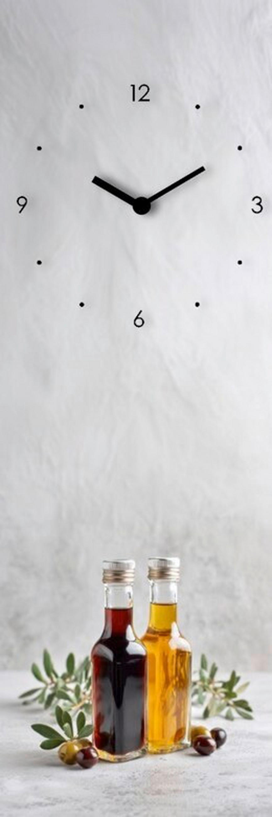 WANDUHR Oil And Vinegar Clock II Multicolor, Weiß 20/60/3.1 cm  - Multicolor/Weiß, Basics, Glas (20/60/3.1cm) - Euroart