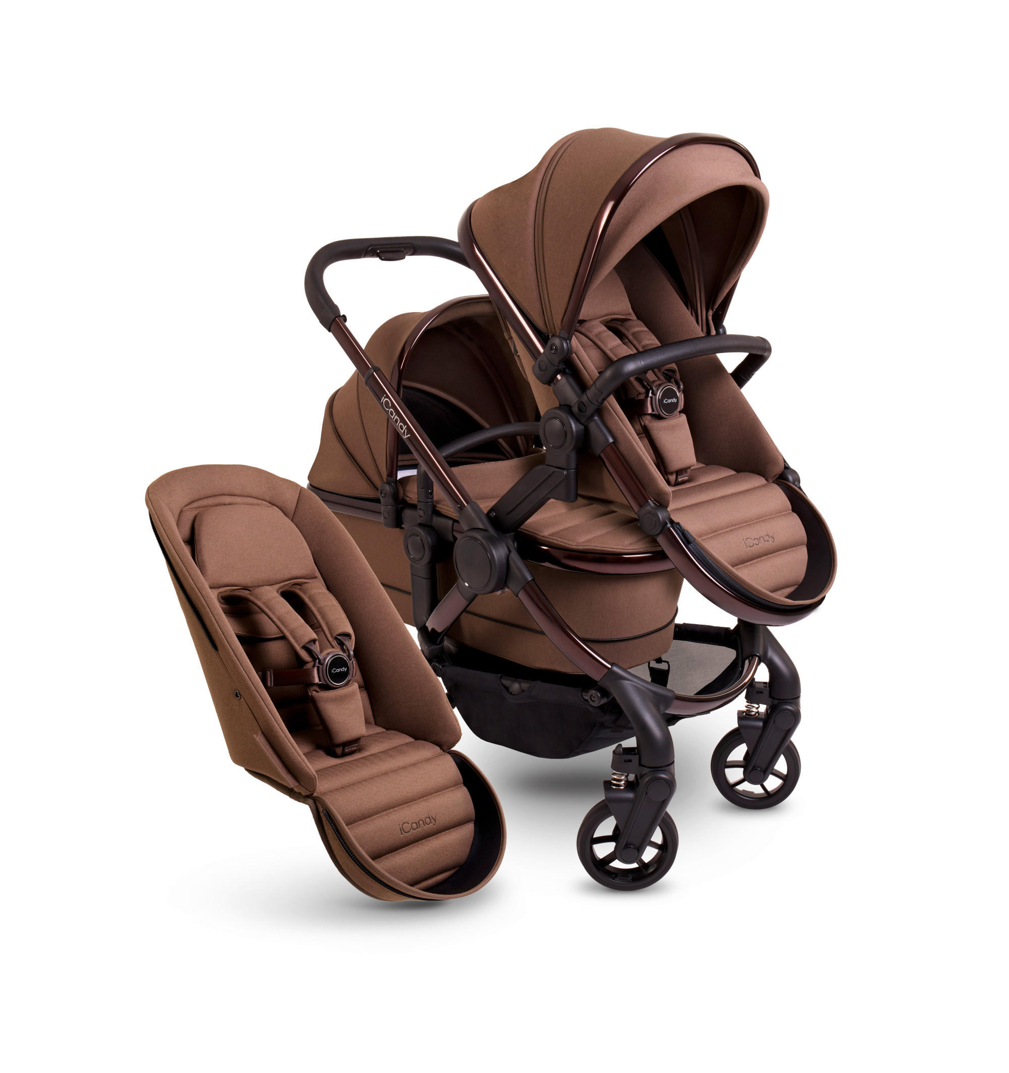 rok isporuke 60 dana  Peach 7  - crna visoki sjaj/smeđa, Basics, tekstil/plastika (75/55/39cm) - ICANDY