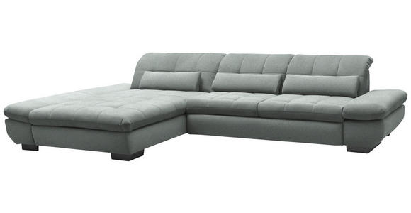 ECKSOFA  in Flachgewebe Mintgrau  204/341 cm  - Mintgrau/Schwarz, Design, Textil/Metall (204/341cm) - Xora