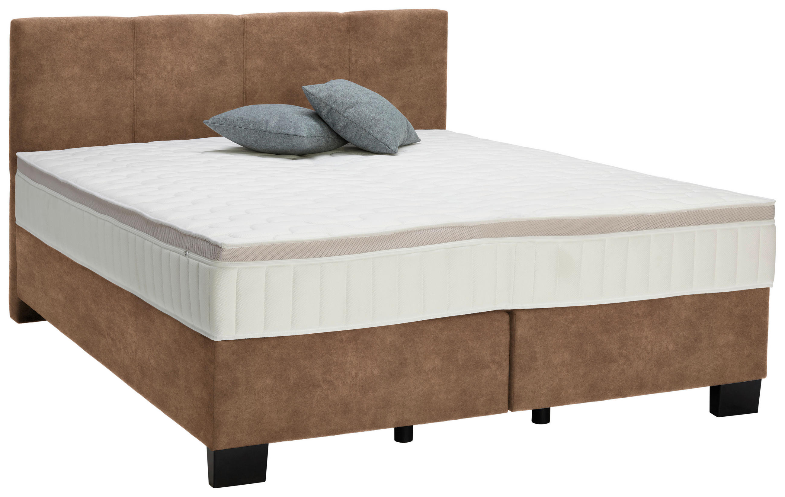 BOXSPRINGBETT 160/200 cm  in Braun  - Schwarz/Braun, Design, Kunststoff/Textil (160/200cm) - Hom`in